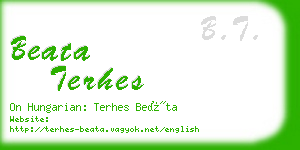 beata terhes business card